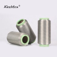 廠家FDY 70D鍍銀纖維長(zhǎng)絲導(dǎo)電抗菌防輻射銀紗線可織布織襪500g/筒